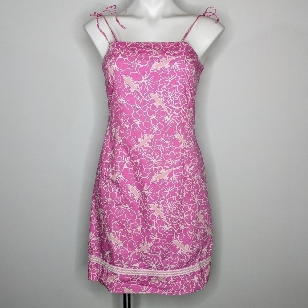 Vintage Lilly Pulitzer white tag pink lizard dress 4